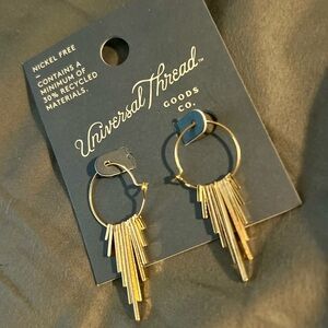 Universal Thread Gold Fringe Hoop Earrings